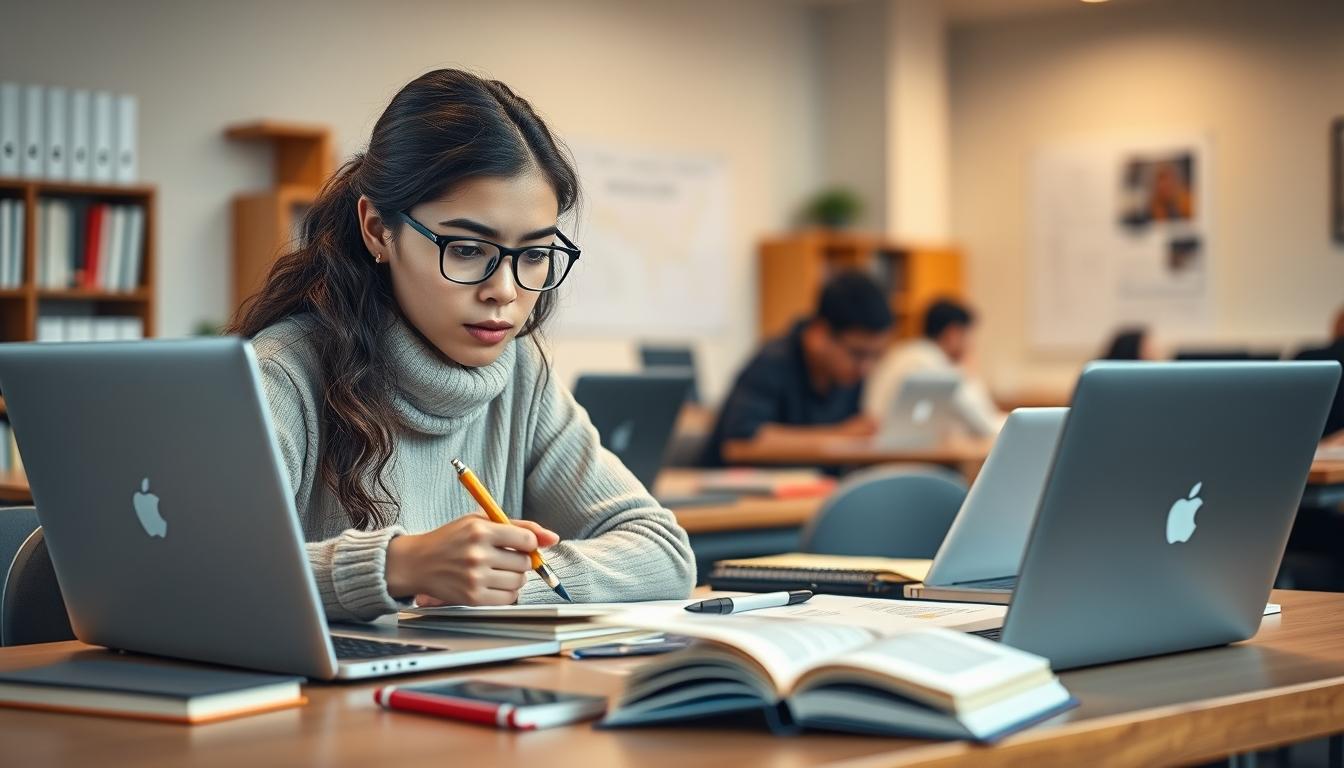 Students working in research laboratory