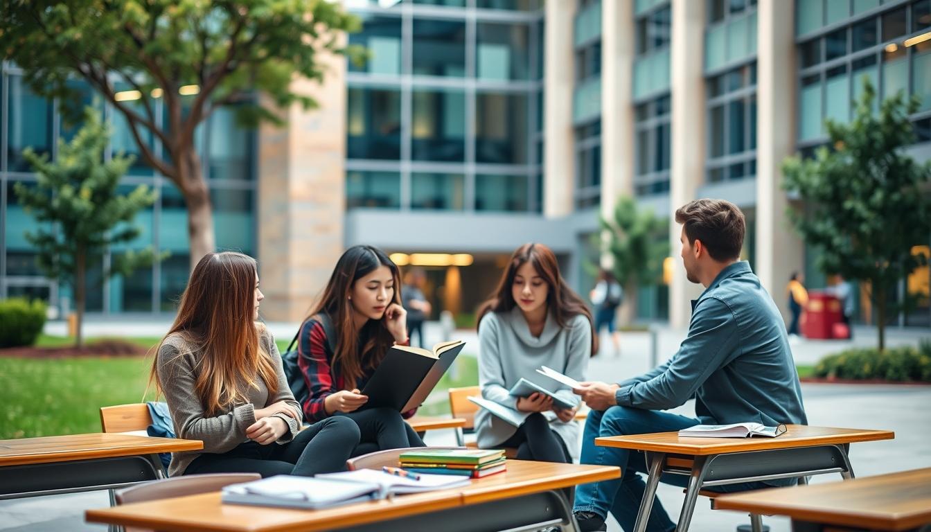 Modern university campus for students